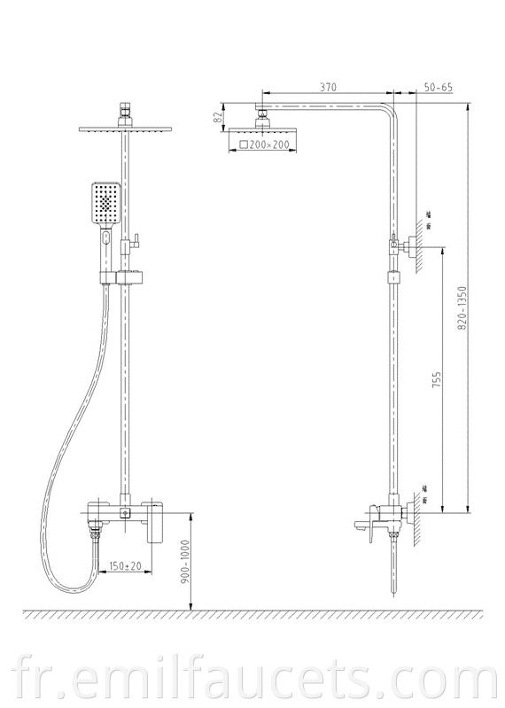 shower mixer black